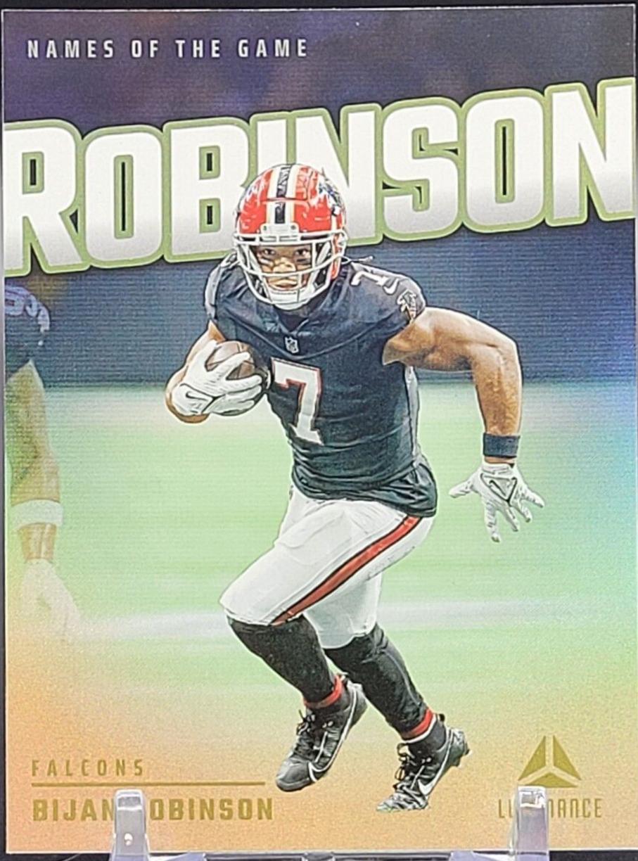 Bijan Robinson #NG-BRN Football Cards 2024 Panini Luminance Names of the Game