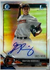 Grayson Rodriguez [Refractor] #CDA-GR Baseball Cards 2018 Bowman Draft Chrome Picks Autographs Prices