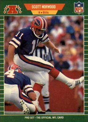 Scott Norwood #25 Football Cards 1989 Pro Set