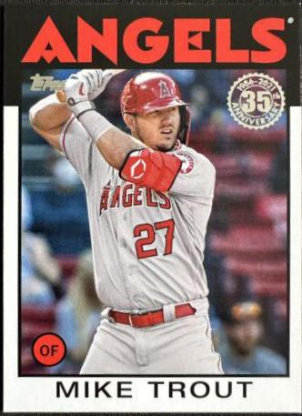 Mike Trout #86B-1 Baseball Cards 2021 Topps 1986 35th Anniversary