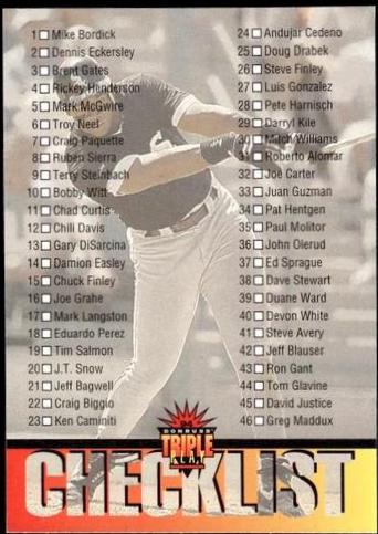 Frank Thomas #298 1994 Donruss Triple Play Baseball