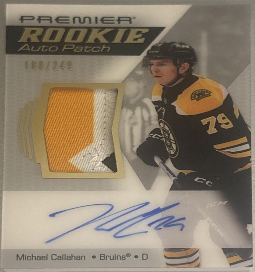 Michael Callahan #AR-MC 2025 Upper Deck Premier Acetate Rookie Patch Auto Hockey