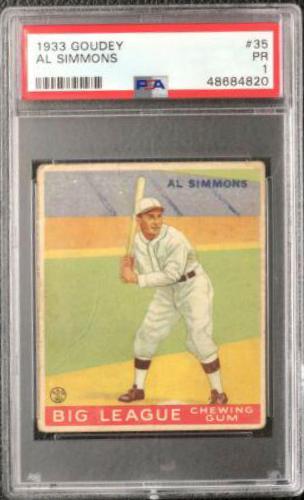 Al Simmons #35 Baseball Cards 1933 Goudey