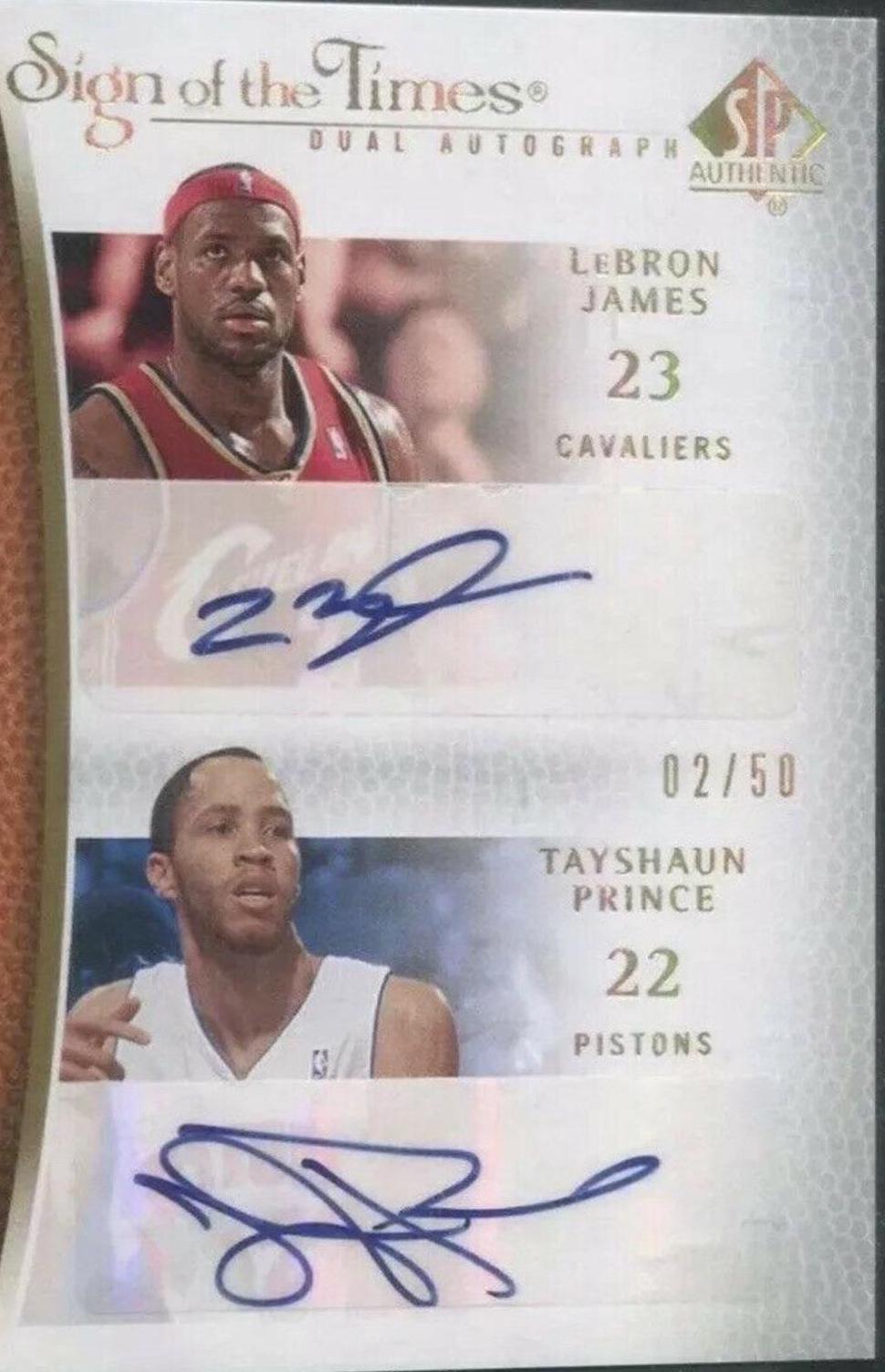 LeBron James, Tayahwn Prince Basketball Cards 2007 SP Authentic Sign of the Times Dual