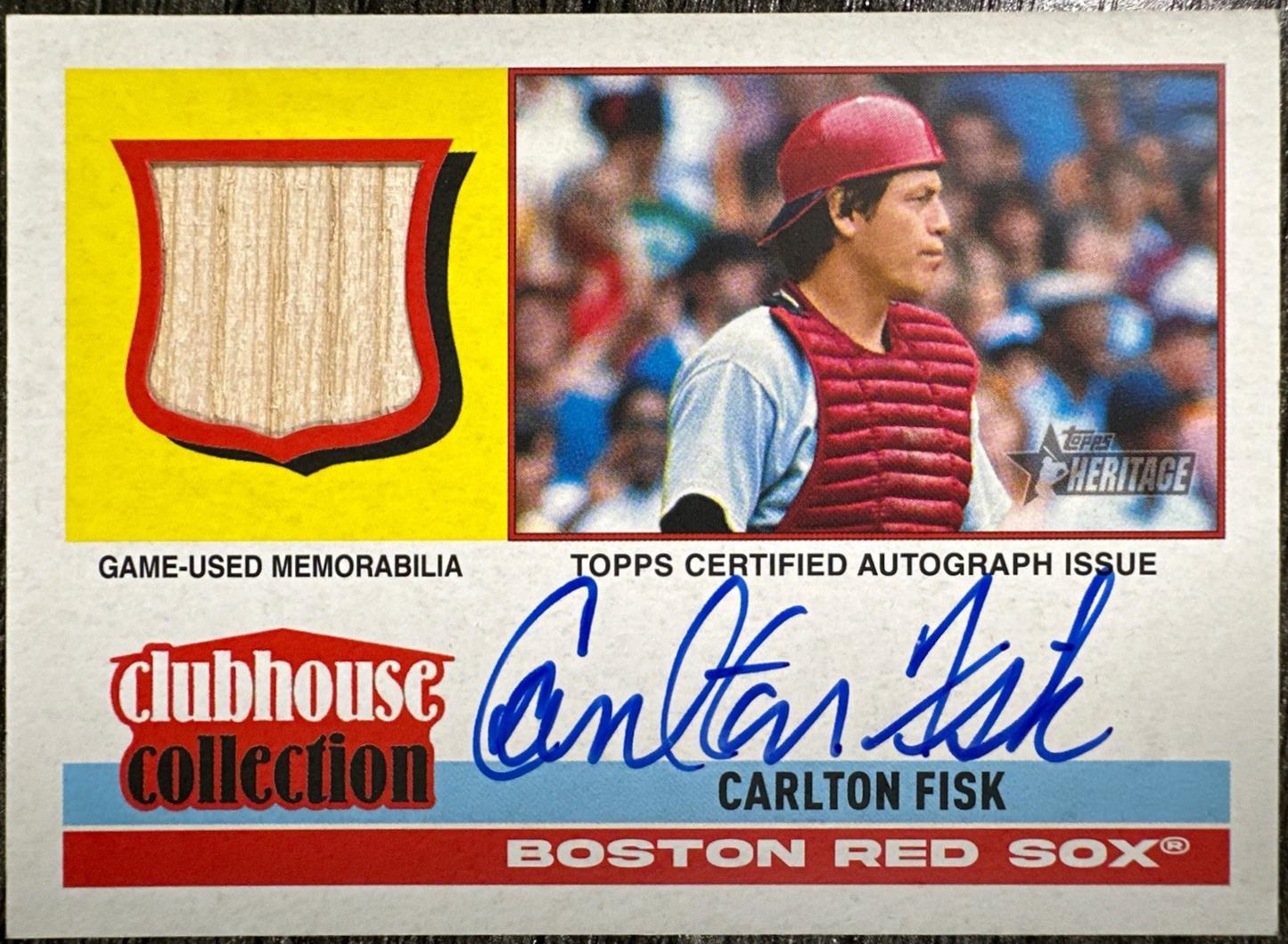 Carlton Fisk #CCAR-CF Baseball Cards 2025 Topps Heritage Clubhouse Collection Autograph Relic