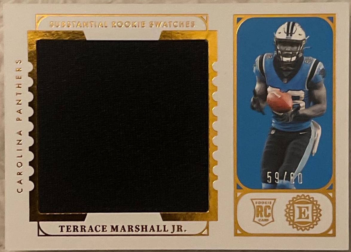 Terrace Marshall Jr #SRS-TM Football Cards 2021 Panini Encased Substantial Rookie Swatches