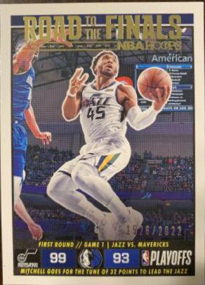 Donovan Mitchell #1 Basketball Cards 2022 Panini Hoops Road to the Finals