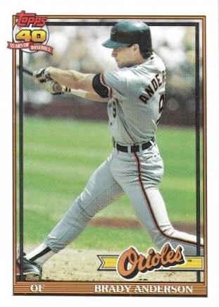 Brady Anderson #97 Baseball Cards 1991 Topps