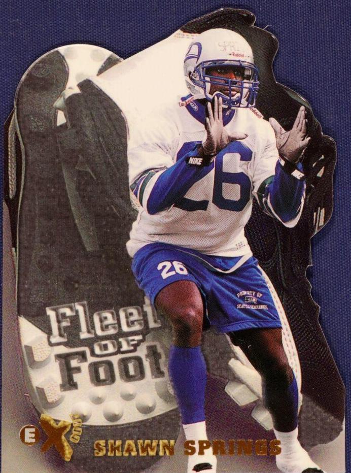 Shawn Springs #20 Football Cards 1997 Skybox E X2000 Fleet of Foot
