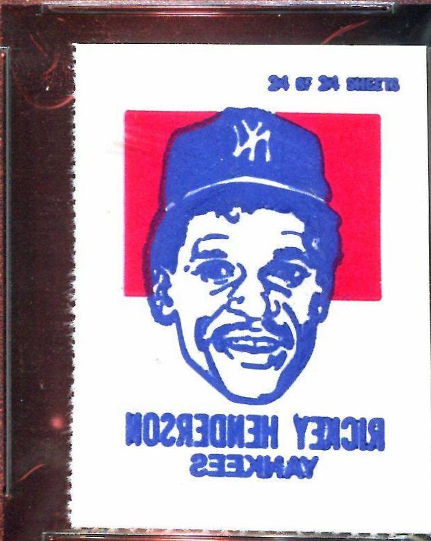 Rickey Henderson Baseball Cards 1986 Topps Tattoos Perforated
