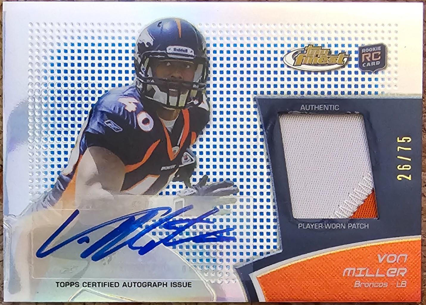 Von Miller #RAP-VM 2011 Topps Finest Rookie Autograph Patch Football