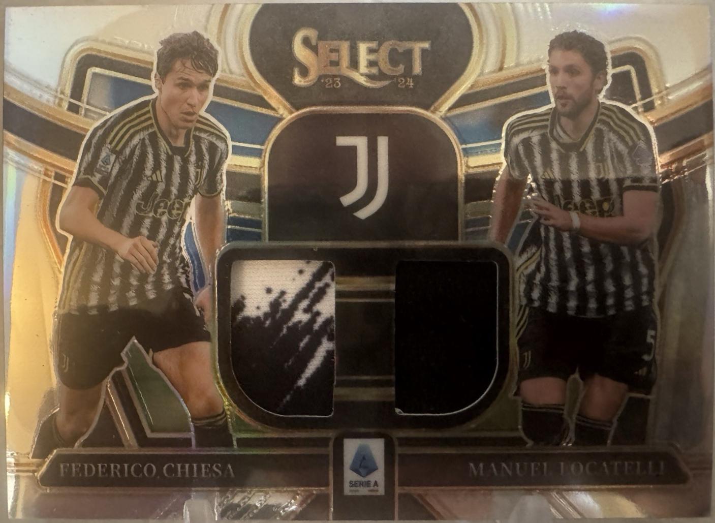 Federico Chiesa & Manuel Locatelli #DS-CL Soccer Cards 2023 Panini Select Serie A Dual Swatches