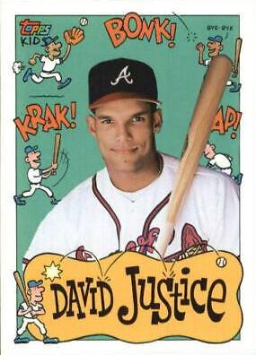 David Justice #31 Baseball Cards 1992 Topps Kids