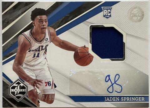 Jaden Springer #LRJ-JSP 2021 Panini Chronicles Limited Rookie Jersey Autographs Basketball