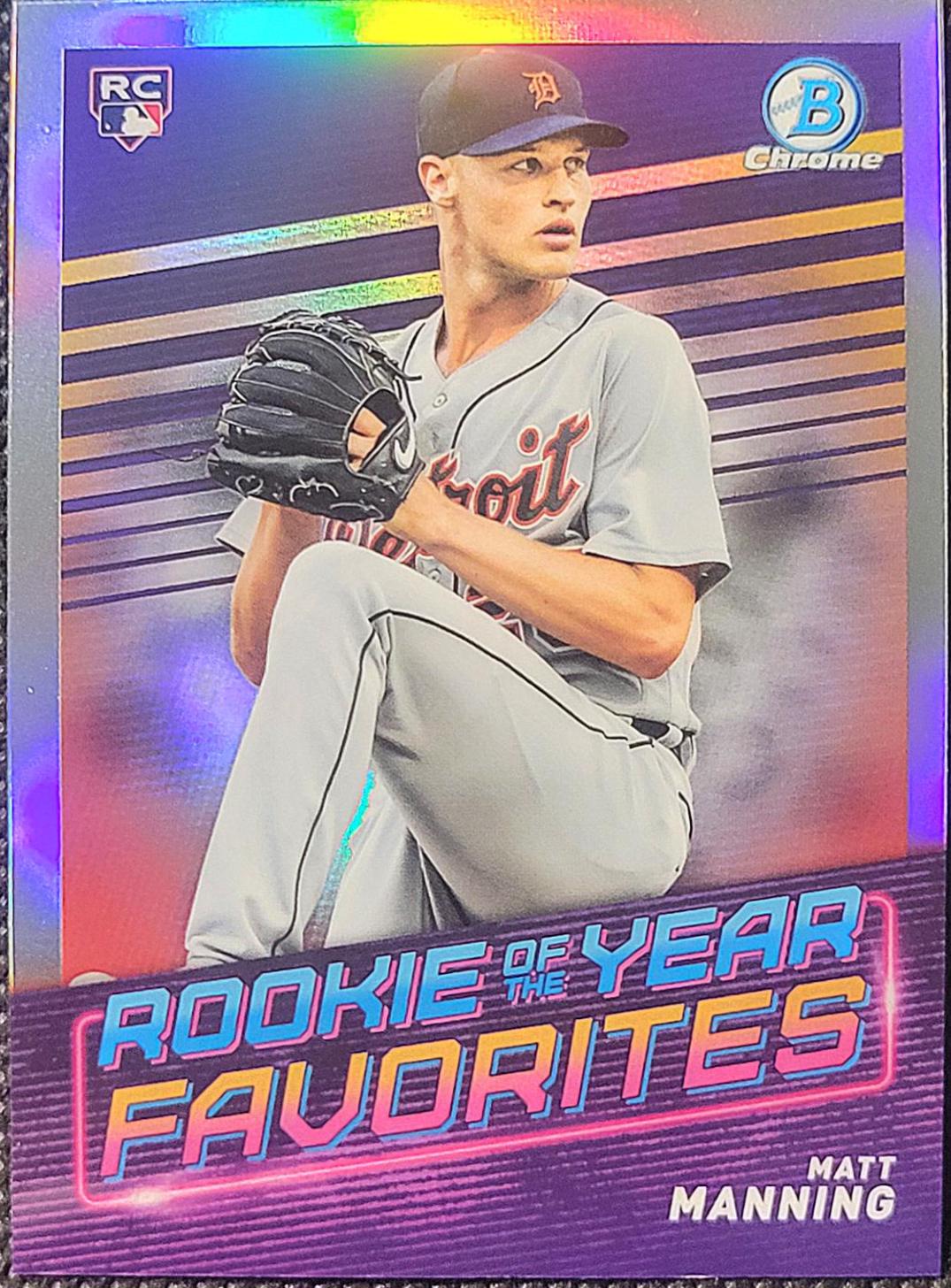 Matt Manning #ROYF-8 Baseball Cards 2022 Bowman Rookie of the Year Favorites
