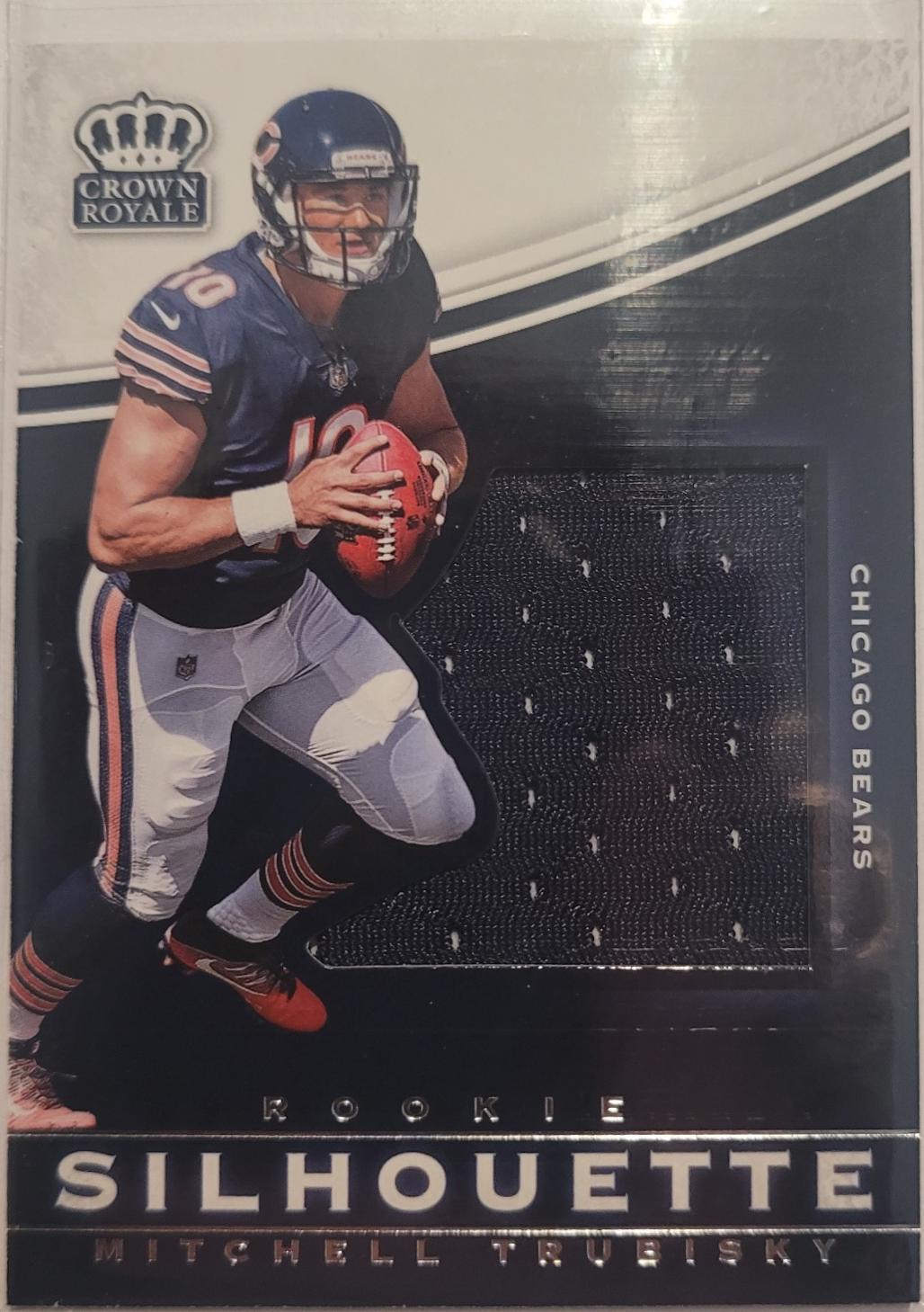 Mitchell Trubisky #5 Football Cards 2017 Panini Crown Royale Rookie Silhouette Jumbo Jersey