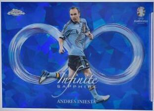 Andres Iniesta #IS-9 Soccer Cards 2024 Topps Chrome Sapphire UEFA Euro Infinite