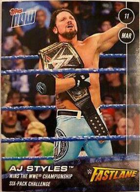 AJ Styles #11 Wrestling Cards 2018 Topps Now WWE
