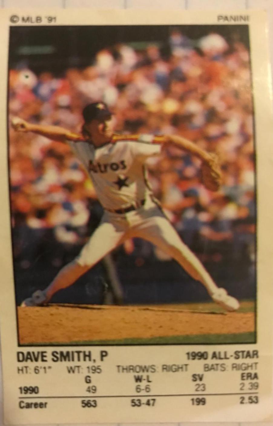 Dave Smith #12 Baseball Cards 1991 Panini Stickers