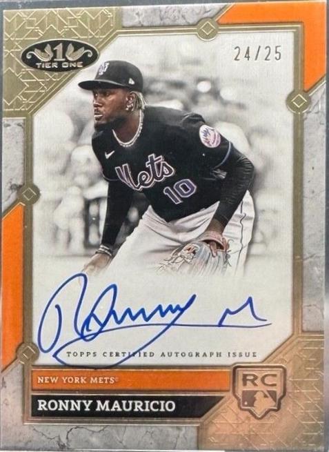 Ronny Mauricio #BA-RM Baseball Cards 2024 Topps Tier One Base Autograph