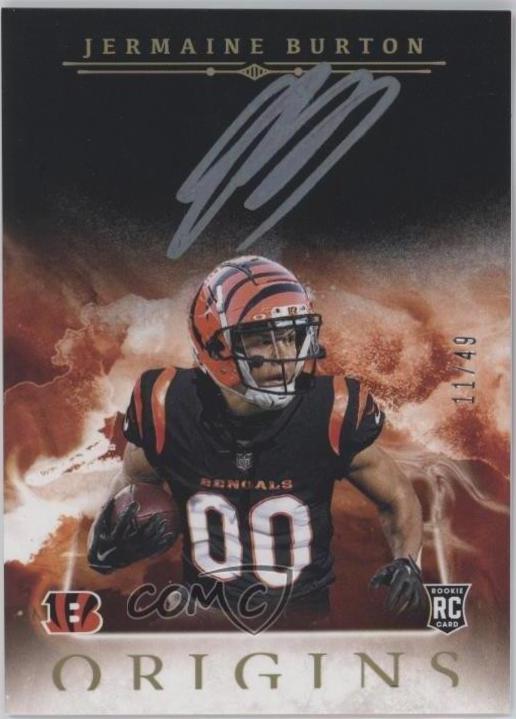 Jermaine Burton #OA-JBU Football Cards 2024 Panini Origins Autographs Silver Ink