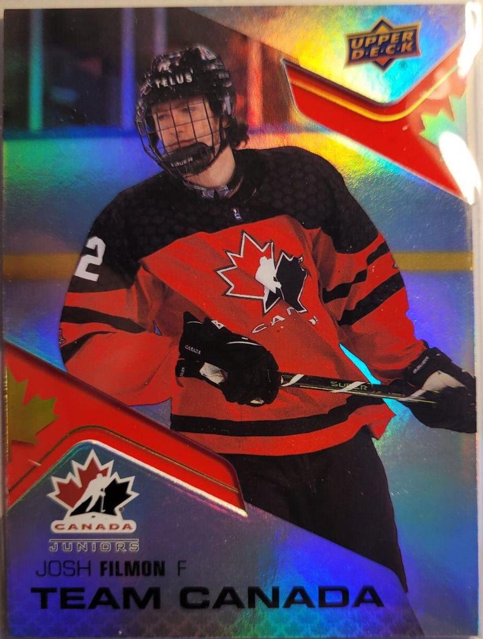 Josh Filmon #CA-26 Hockey Cards 2022 Upper Deck Team Canada Juniors Acetates