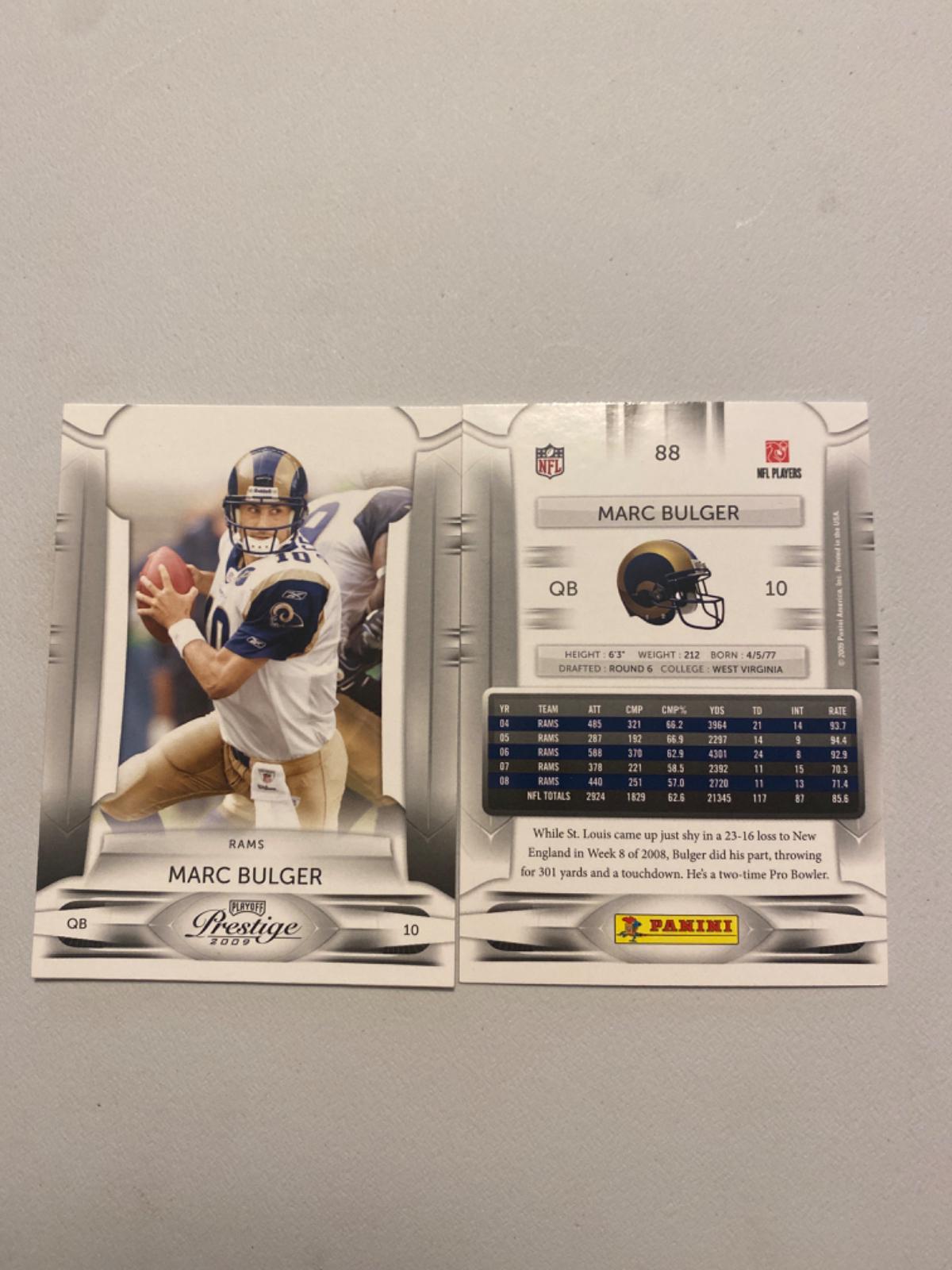 Marc Bulger #88 2009 Playoff Prestige Football