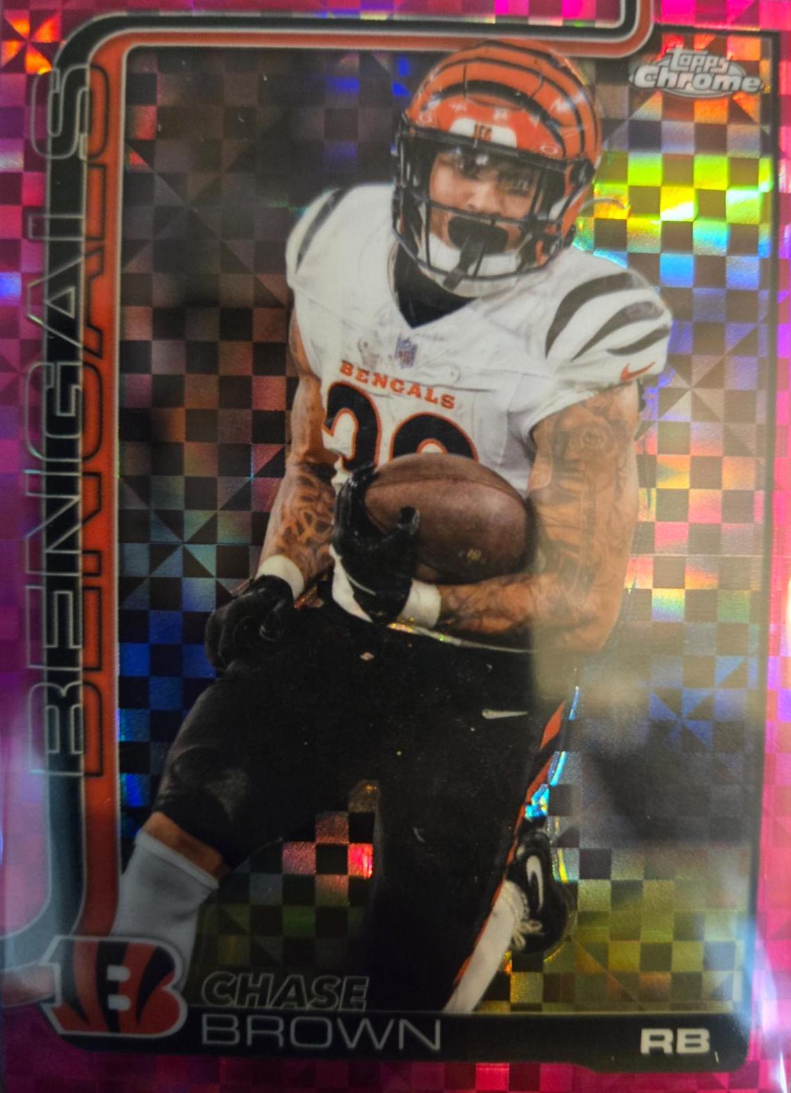 2025 Topps Chrome Chase Brown [X-Fractor Pink] #62 card