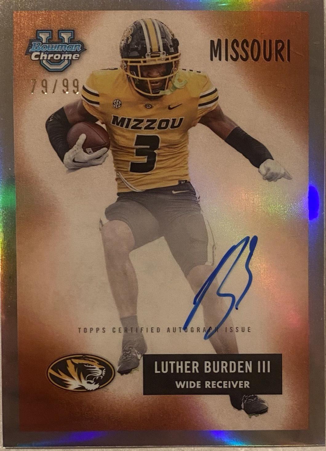 Luther Burden III #55BV-LB Football Cards 2024 Bowman Chrome University 1955 Autograph