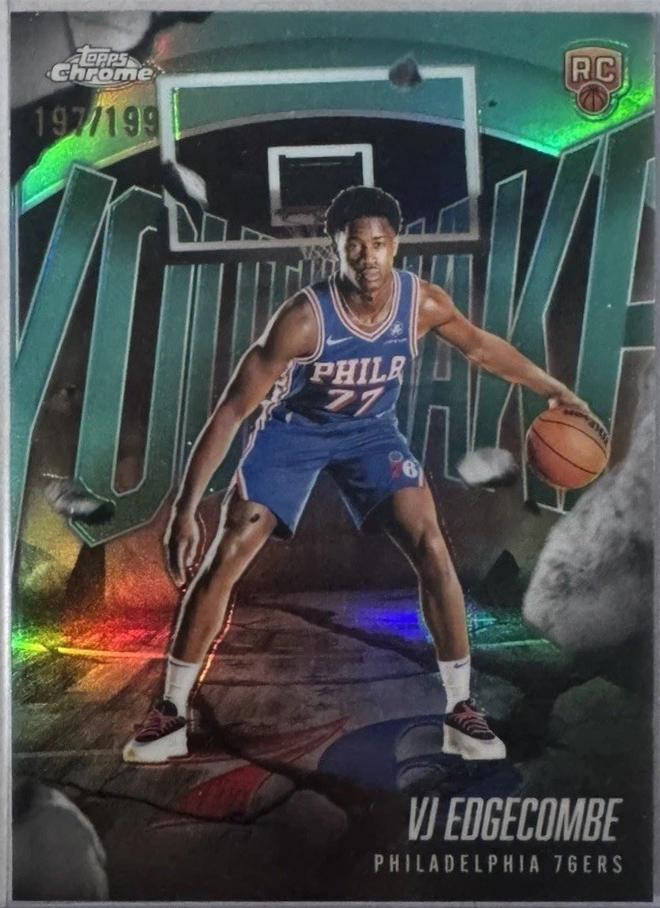 2025 Topps Chrome Youthquake VJ Edgecombe [Refractor Aqua] #YQ-3 card