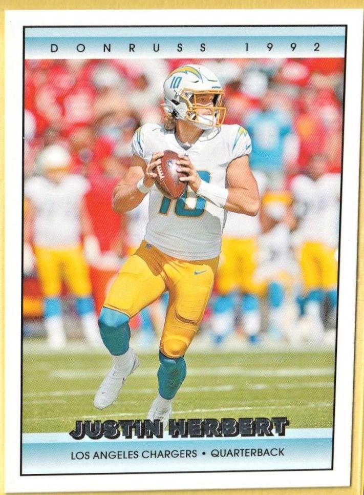 Justin Herbert #3 Football Cards 2022 Panini Donruss Retro 1992