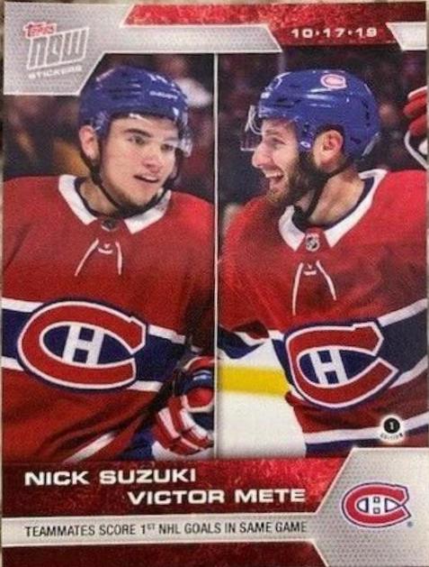 Victor Mete, Nick Suzuki #23 Hockey Cards 2019 Topps Now NHL Stickers