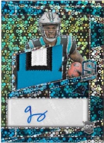 Jonathan Mingo #23 Football Cards 2023 Panini Spectra Rookie Autograph Neon Blue