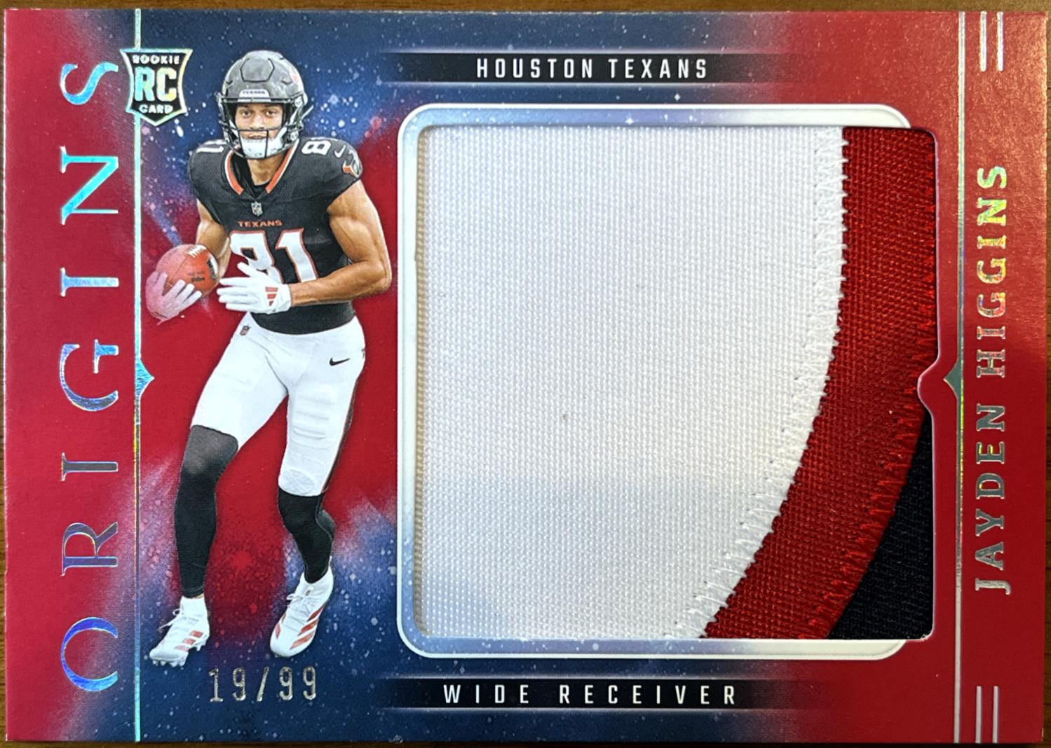 Jayden Higgins #RPH-JHS 2025 Panini Origins Rookie Patch Football