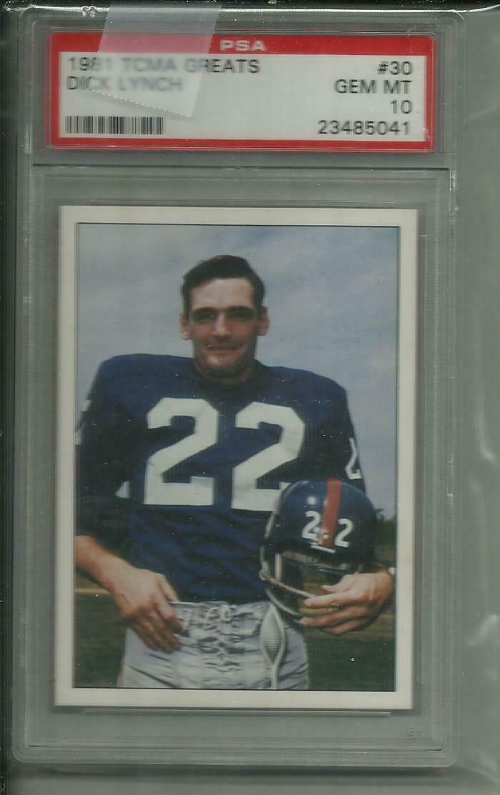 Dick Lynch #30 Football Cards 1981 TCMA Greats