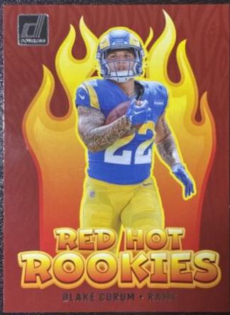 Blake Corum #RHR-BCM Football Cards 2024 Panini Donruss Red Hot Rookies