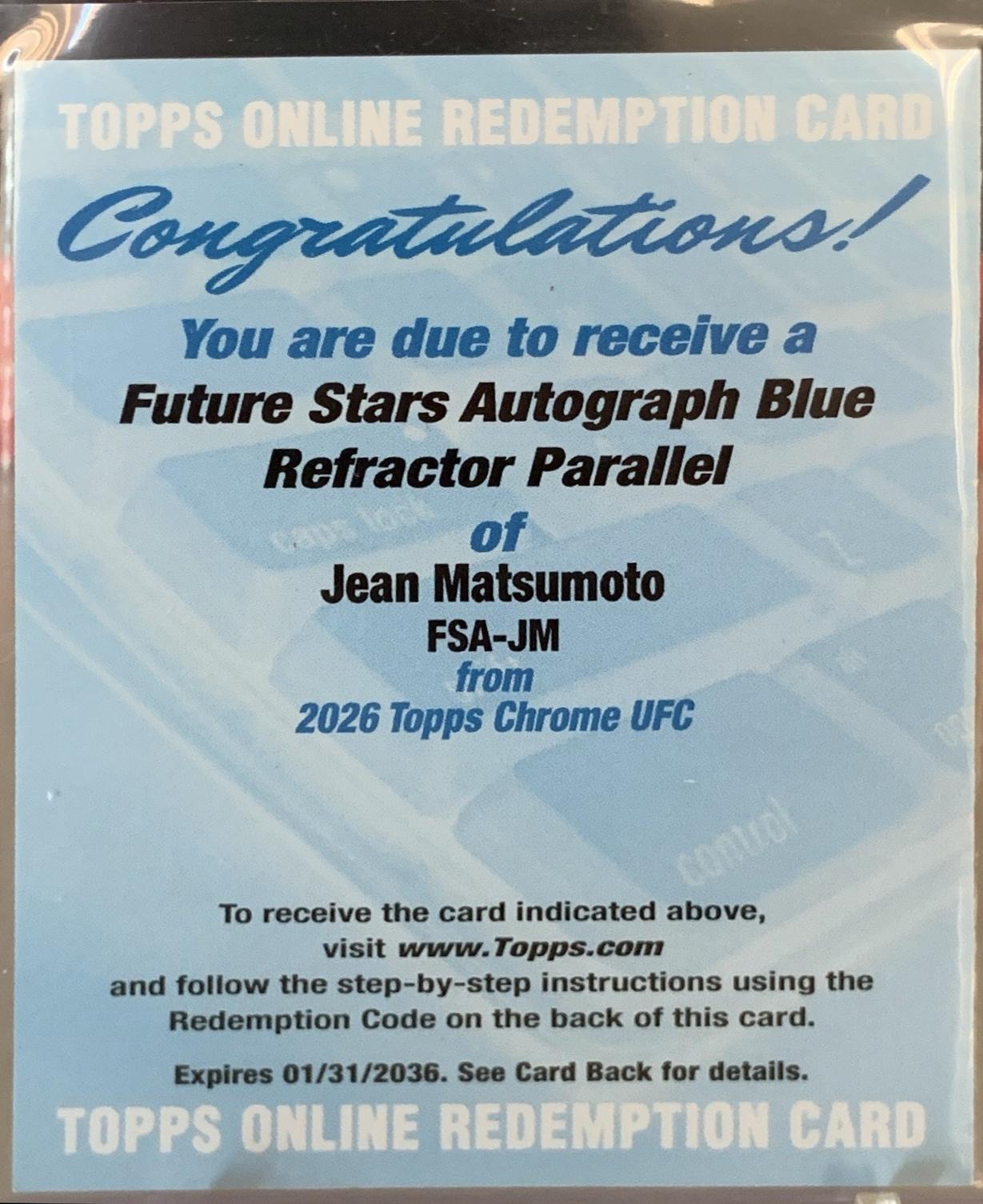 Jean Matsumoto [Blue Refractor] #FSA-JM Prices | 2026 Topps Chrome