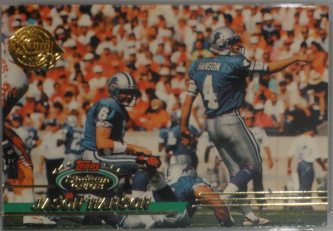 Jason Hanson #31 Football Cards 1993 Stadium Club Teams Super Bowl