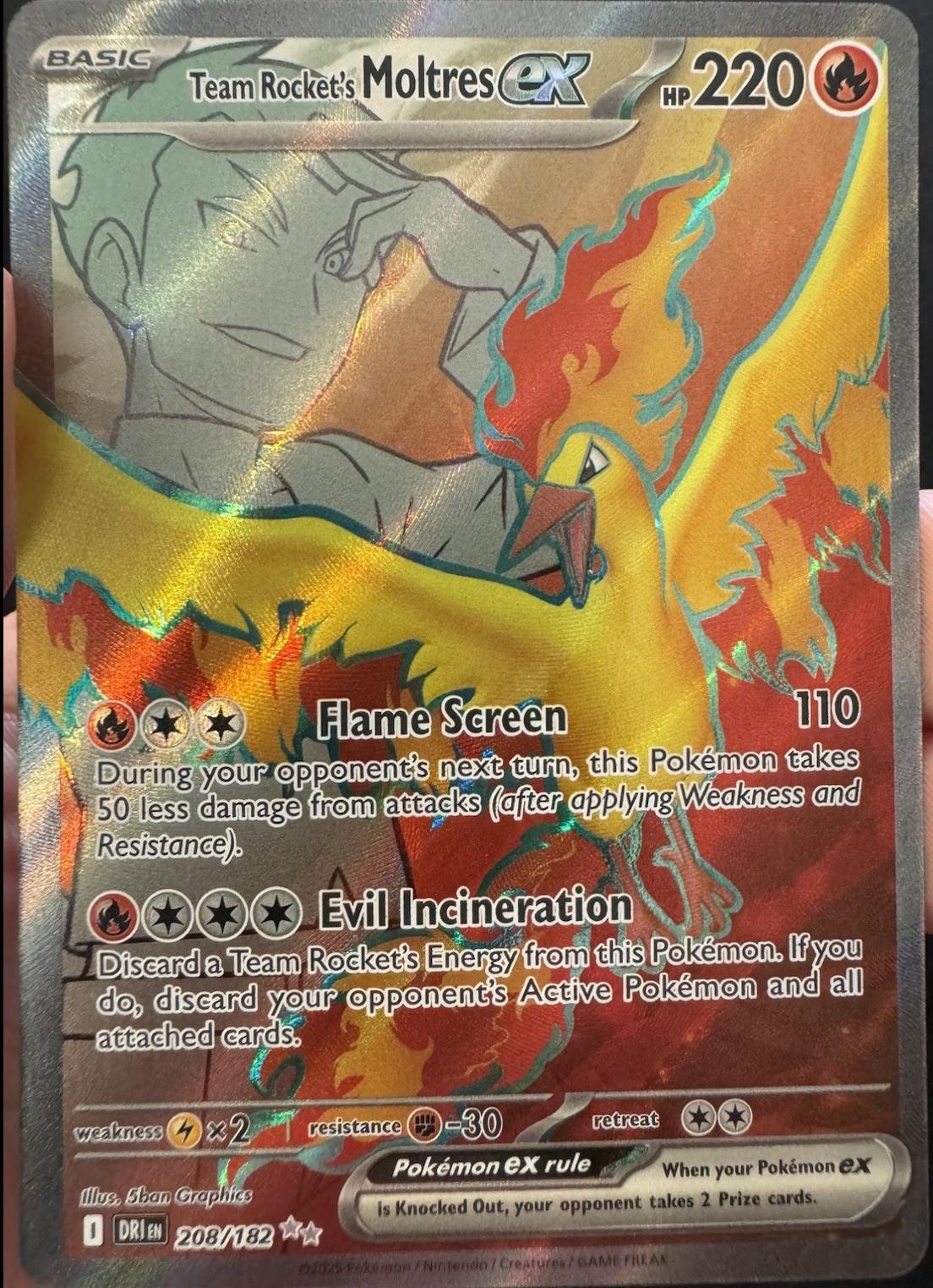 Team Rocket's Moltres ex #208 Pokemon Destined Rivals