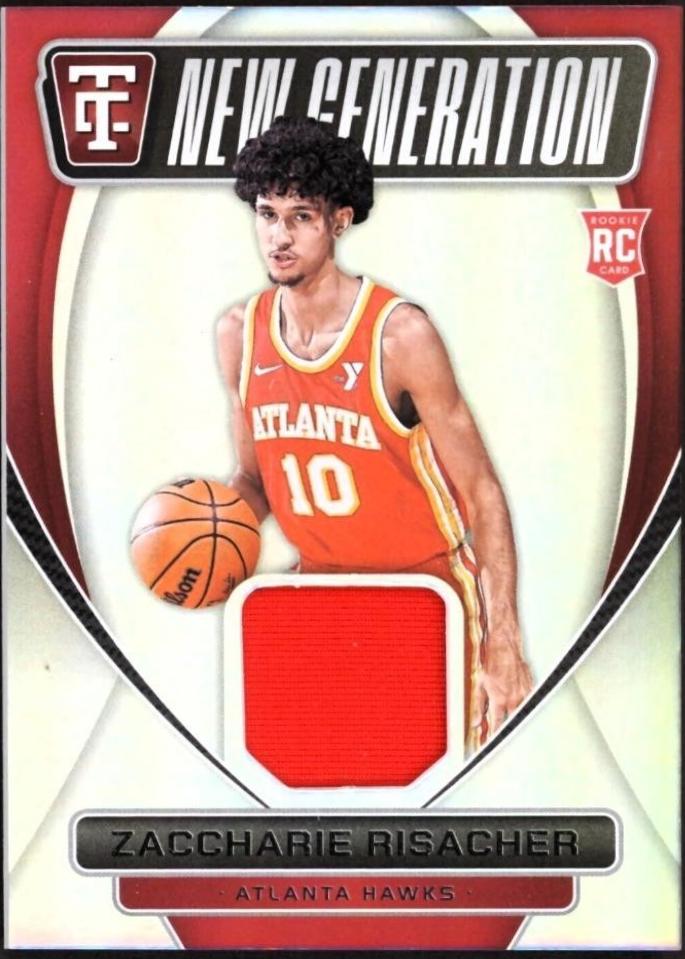 Zaccharie Risacher #1 Basketball Cards 2024 Panini Totally Certified New Generation Jersey