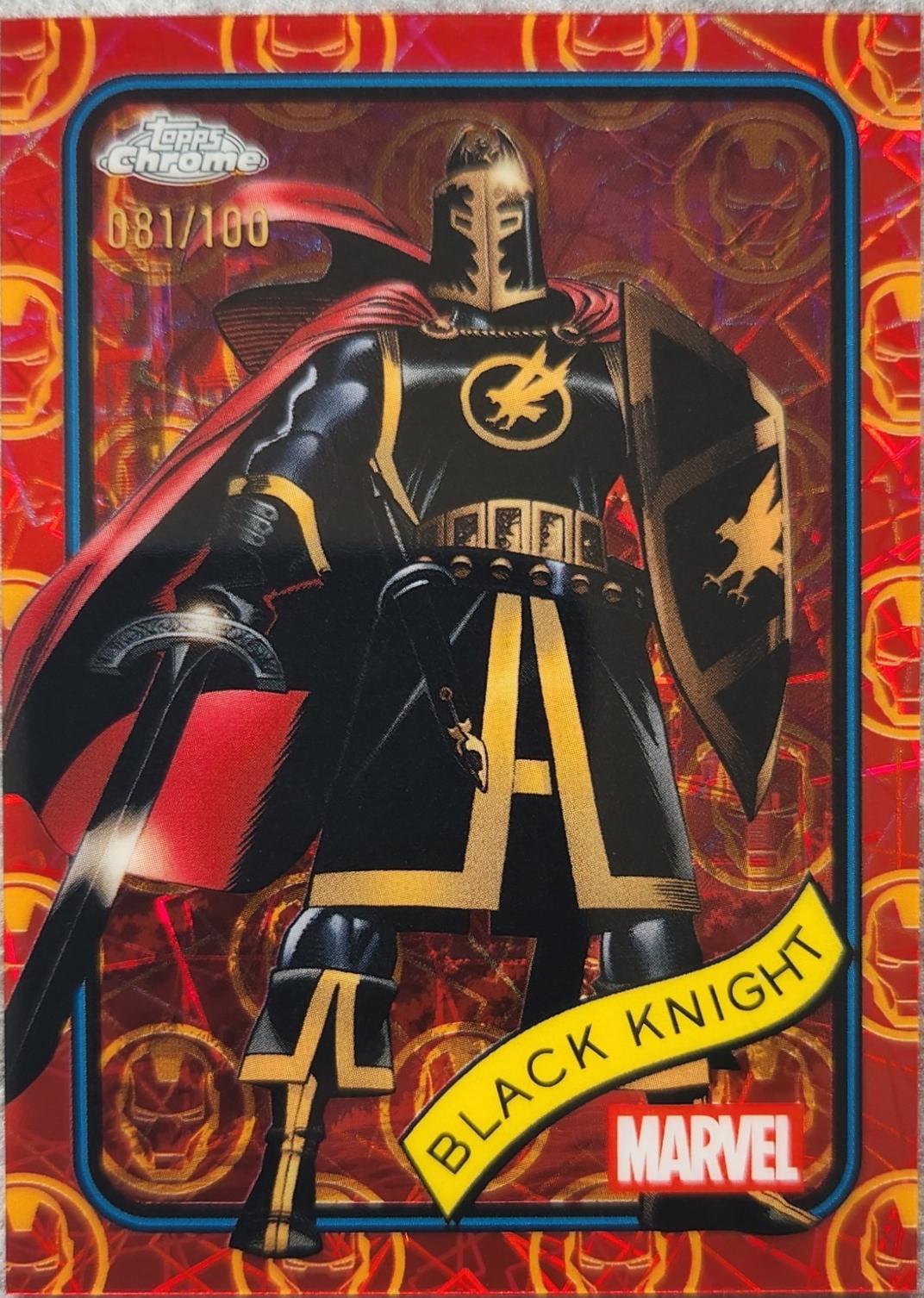 Black Knight Iron Man Red & Gold Lazer Refractor