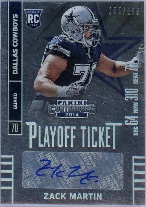 Zack Martin [Seat Autograph Playoff Ticket] #189
