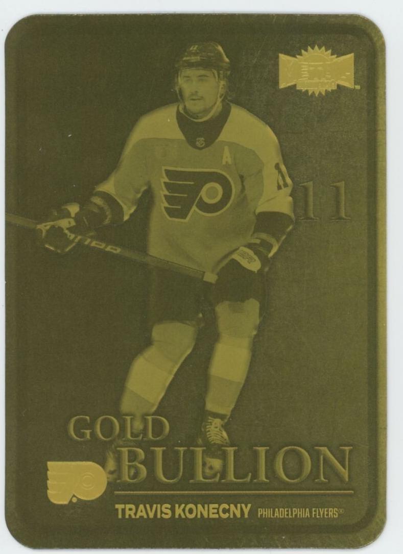 Travis Konecny #GB-10 Hockey Cards 2024 SkyBox Metal Universe Gold Bullion