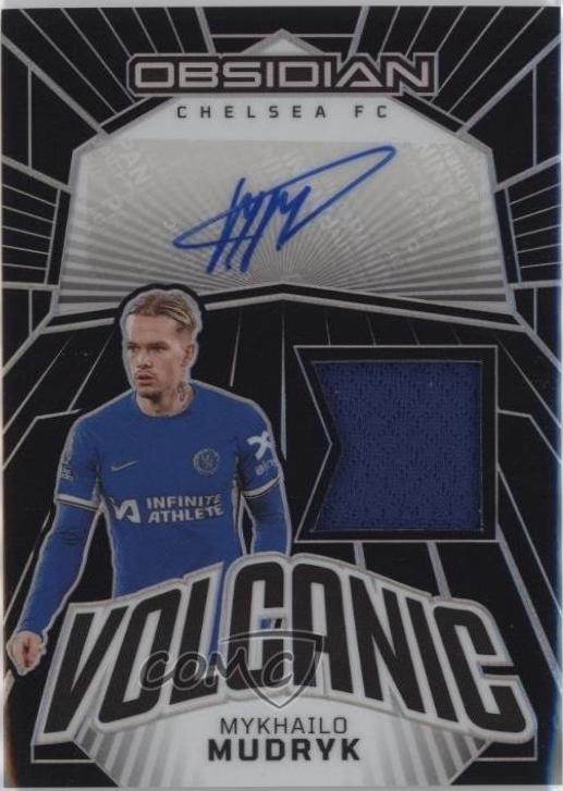 Mykhailo Mudryk #VM-MM Soccer Cards 2023 Panini Obsidian Volcanic Material Signature
