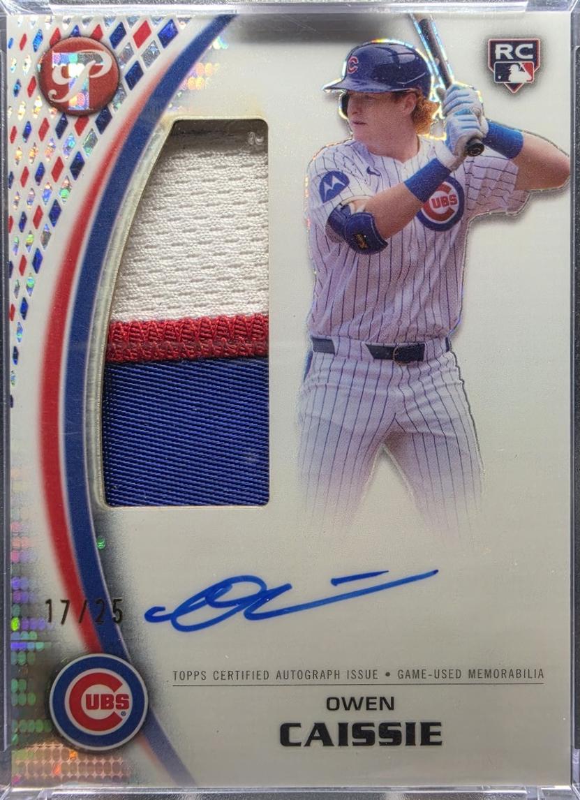 Owen Caissie #RJRA-OC 2026 Topps Pristine Baseball Rookie Jumbo Relic Autographs