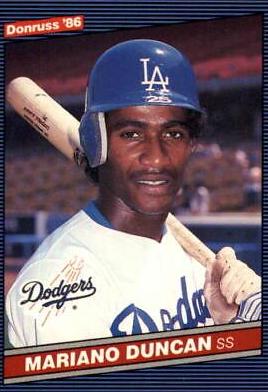 Mariano Duncan #128 Baseball Cards 1986 Donruss