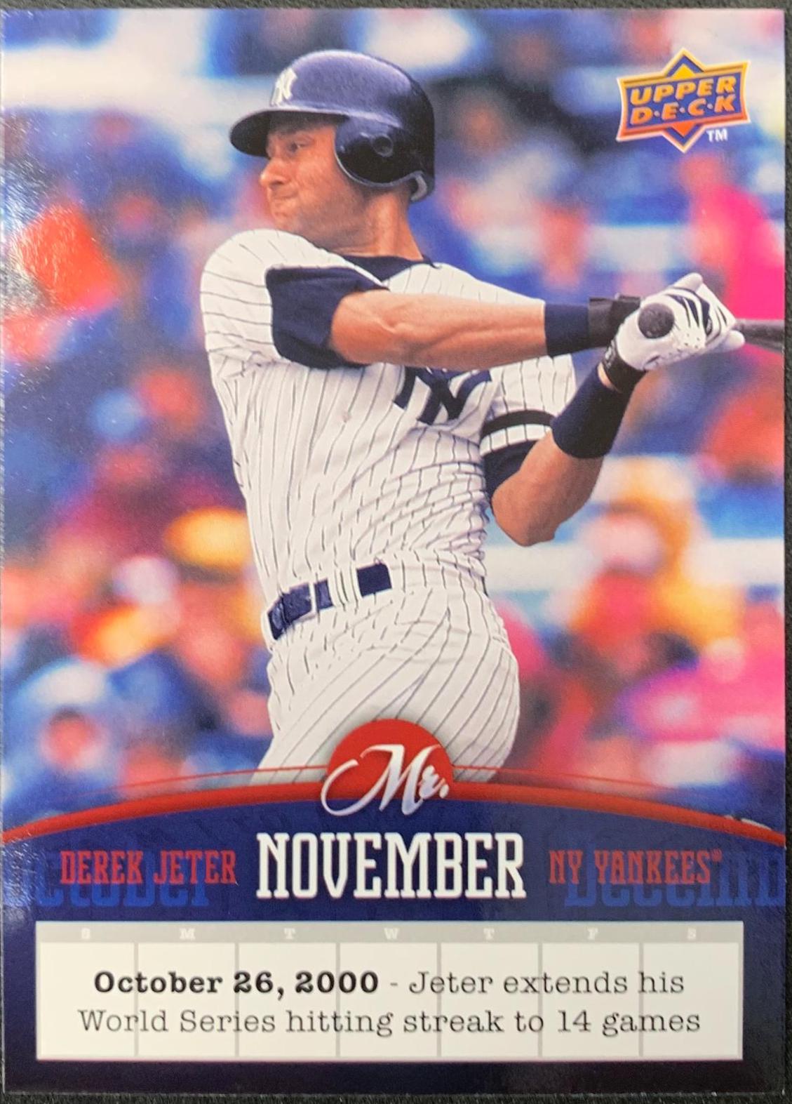 Derek Jeter #7-NOV Baseball Cards 2008 Upper Deck Mr. November