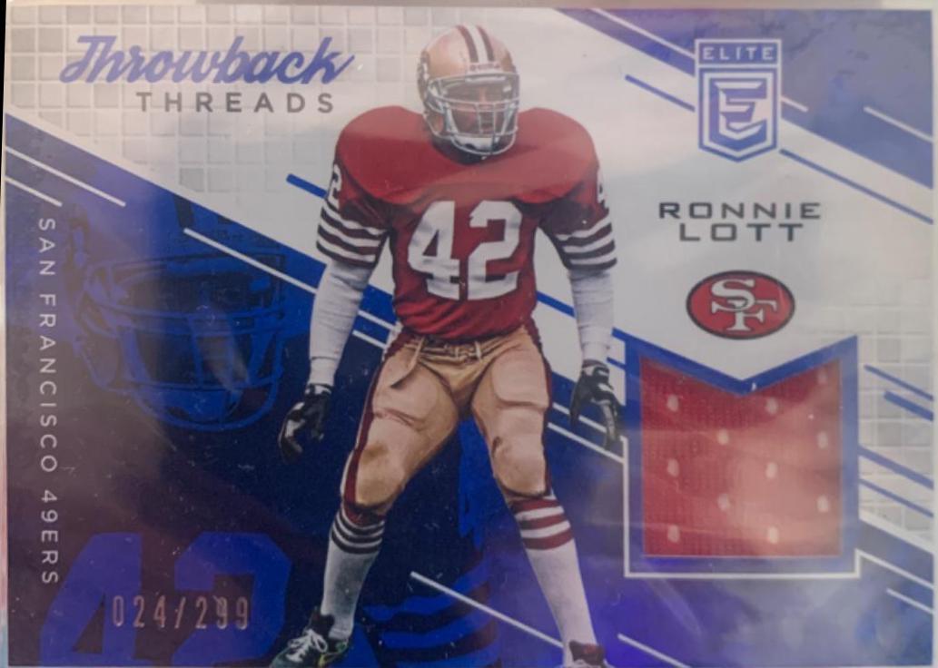 Ronnie Lott #TT-RL Football Cards 2016 Panini Donruss Elite Throwback Threads
