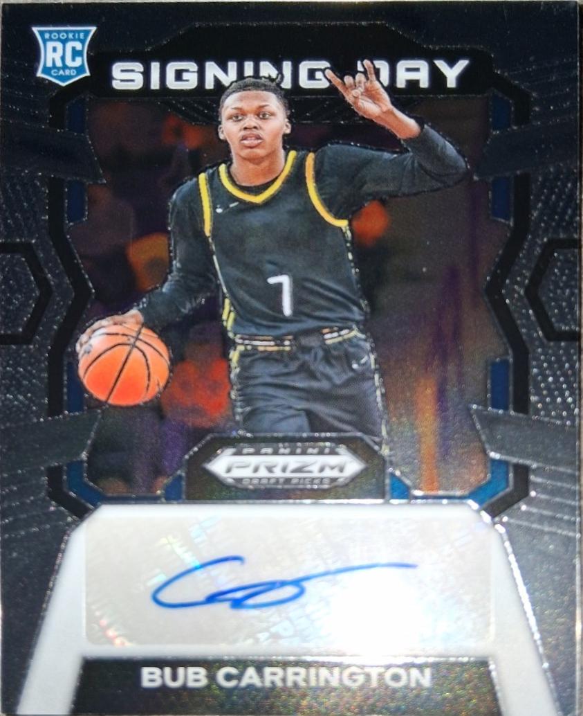 Bub Carrington #SD-BUB 2024 Panini Prizm Draft Picks Signing Day Basketball