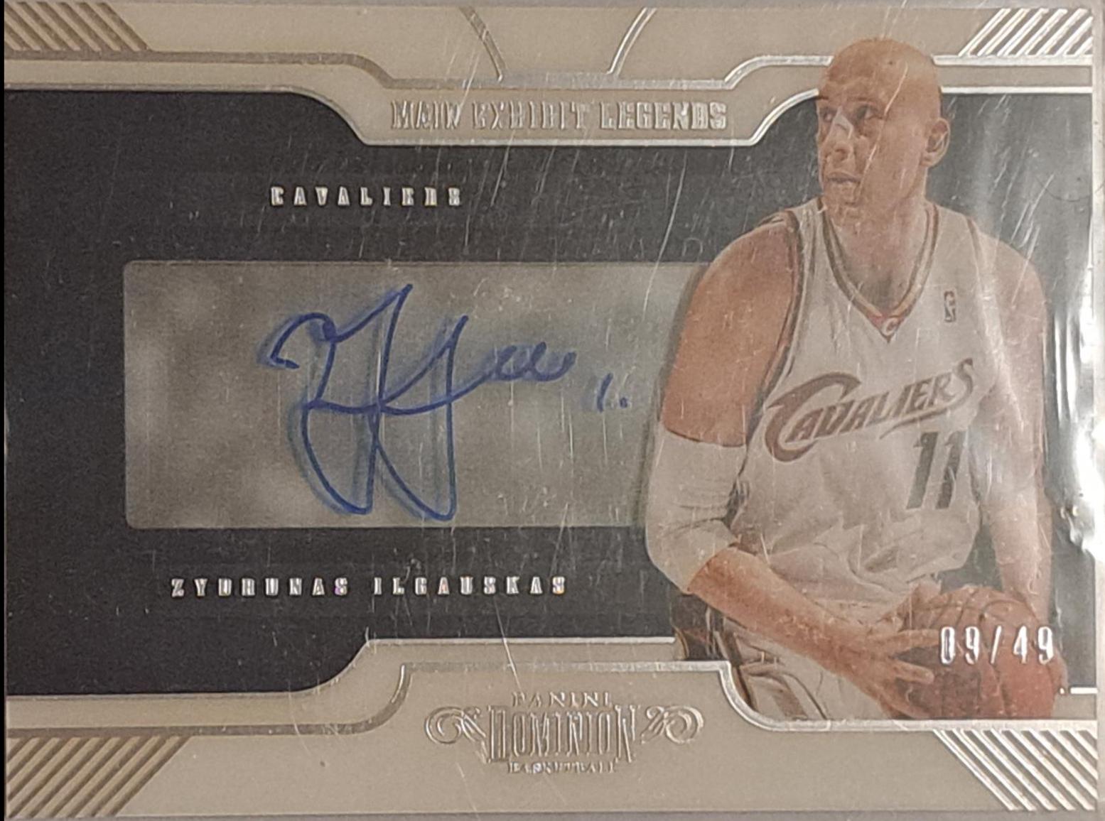 Zydrunas Ilgauskad #ML-ZIG Basketball Cards 2018 Panini Dominion Main Exhibit Legends Autographs